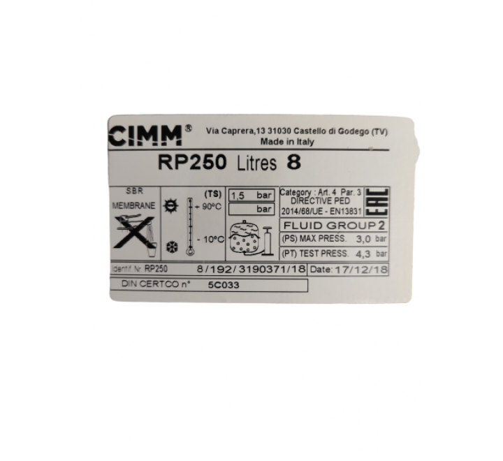 Demirdöküm Nitromix Kombi Genleşme Tankı Kare - Cimm 3/8 8 lt